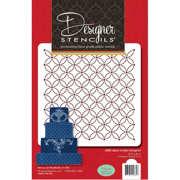 Deco Circles Miniprint Cake Stencil by Designer Stencils Deco Circles Miniprint Cake Stencil by Designer Stencils